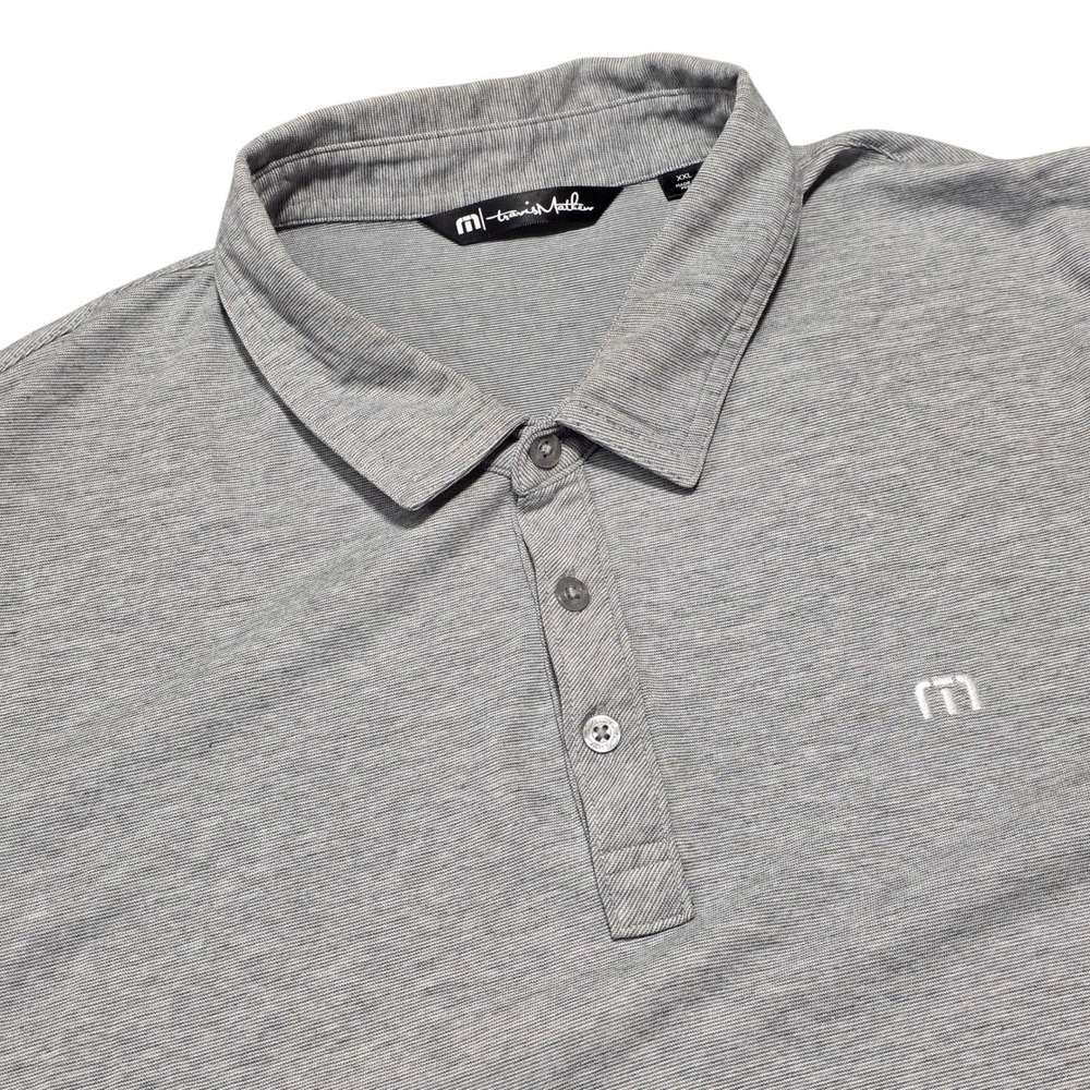 TravisMathew Polo Shirt Mens XXL Gray Pima Cotton Blend Short Sleeve Golf